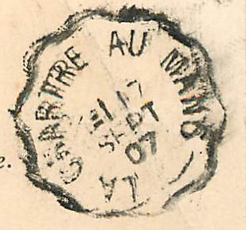Courrier-Convoyeur-Ligne La Chartre au Mans Type 2 Sept 1907